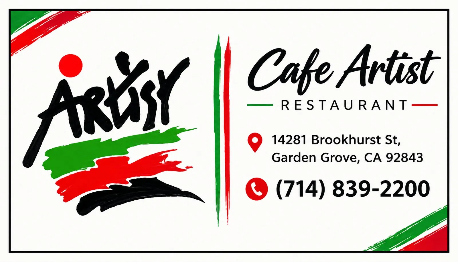 Cafe Artist Restaurant ad