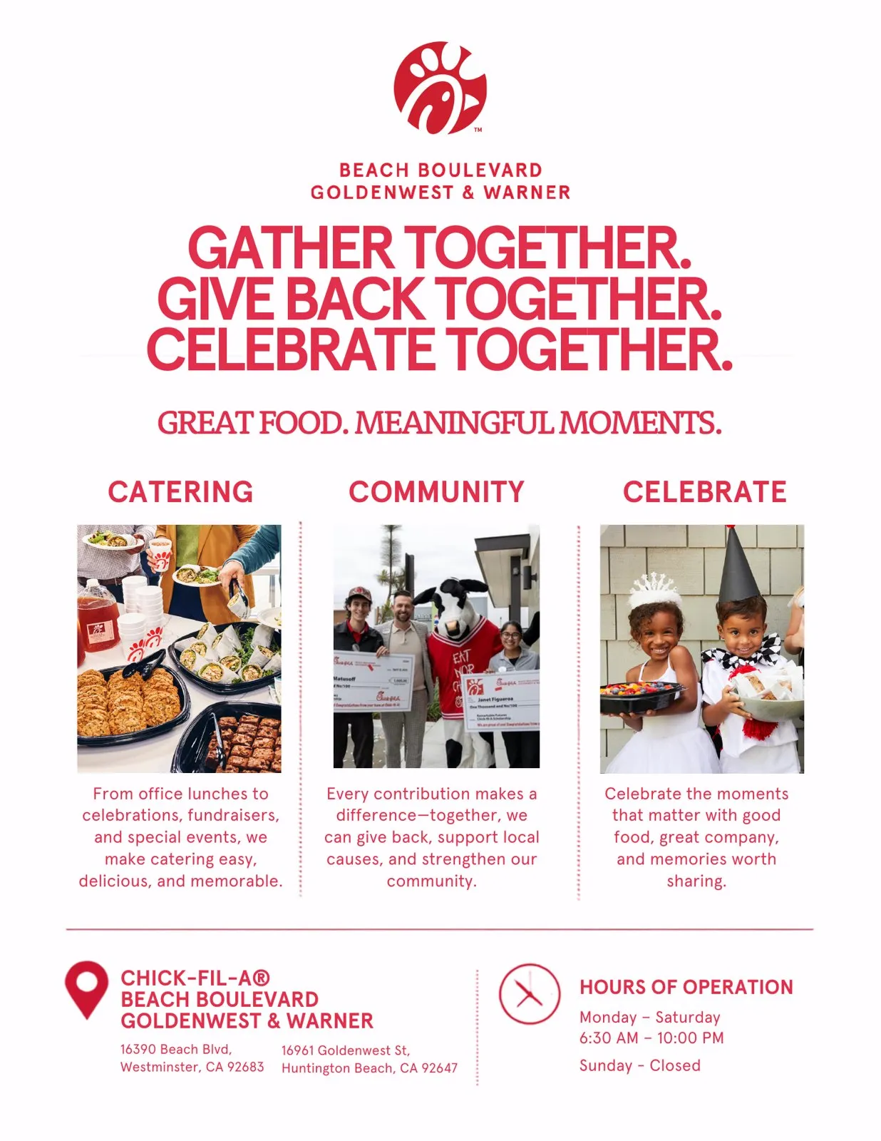 Chick-fil-A Beach Boulevard and Goldenwest & Warner ad