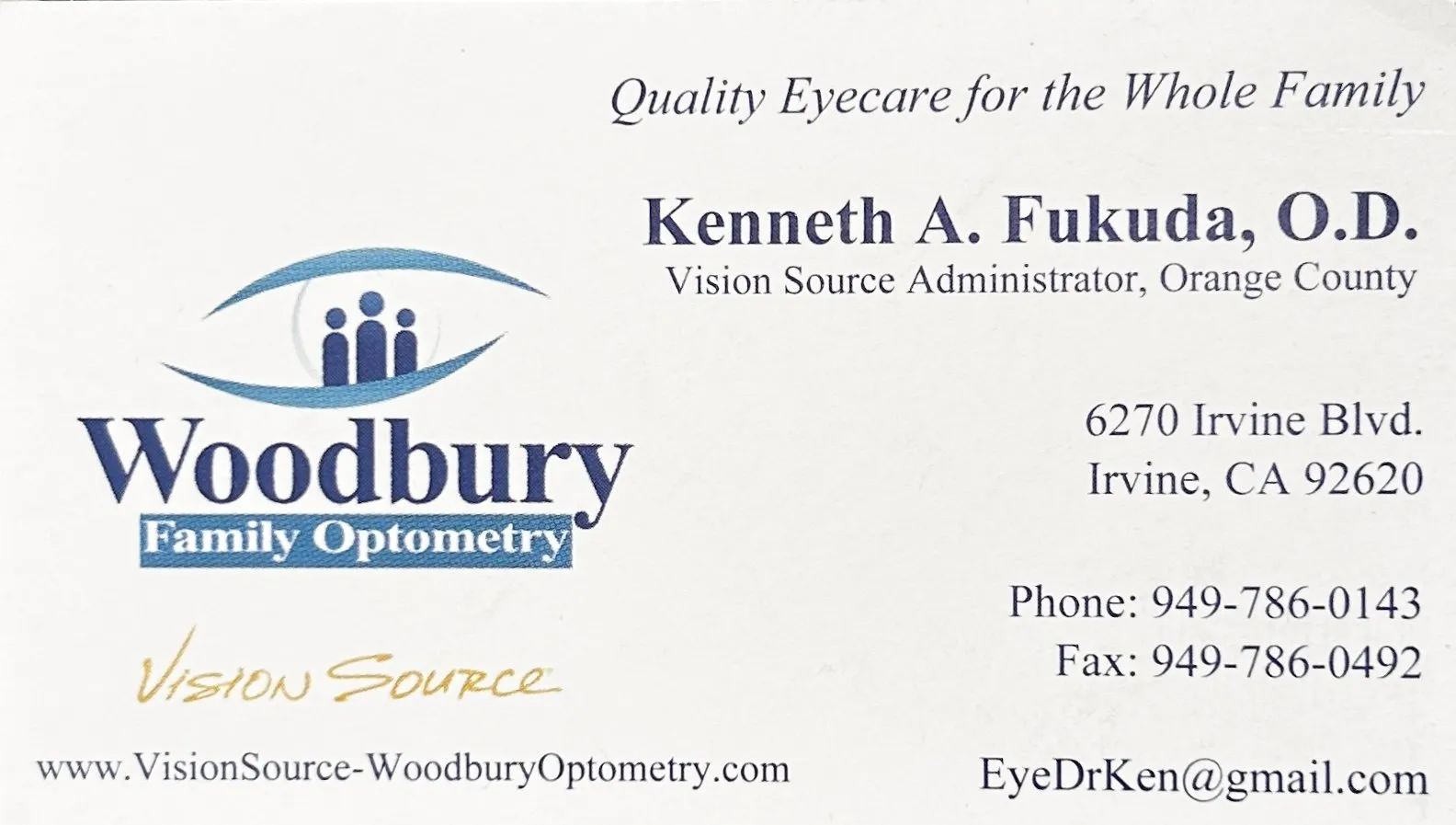 Woodbury Family Optometry ad